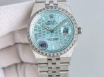 Replica Fake Rolex with Diamond Bezel Land-Dweller Blue Dial Swiss 7315 Movement Watch 40mm